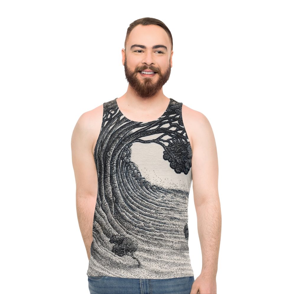 Eco-Friendly Unisex Tree Wave Tank Top - men