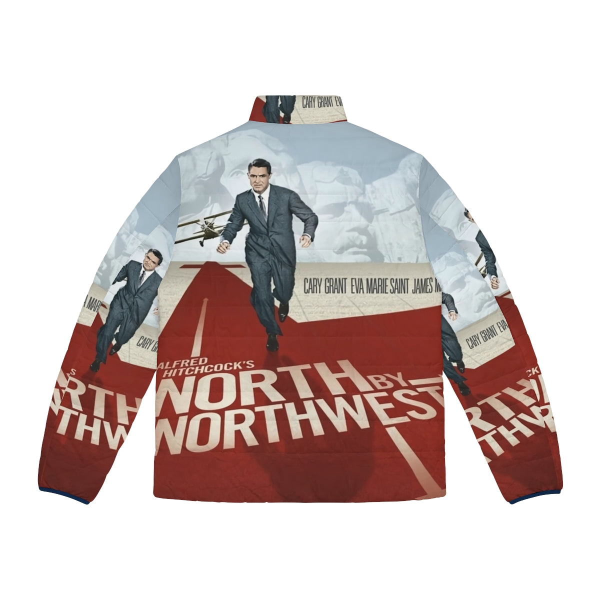 Retro puffer jacket inspired by the iconic 1959 film "North by Northwest" - Back