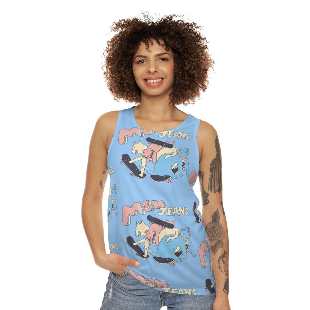 Indie band mom jeans puppy love unisex tank top - women