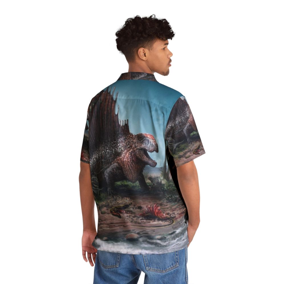 Dimetrodon Hawaiian Shirt with prehistoric reptile design - People Back