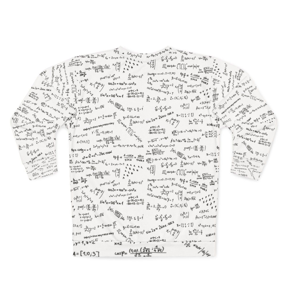 Math Formulas and Numbers Sweatshirt - Back