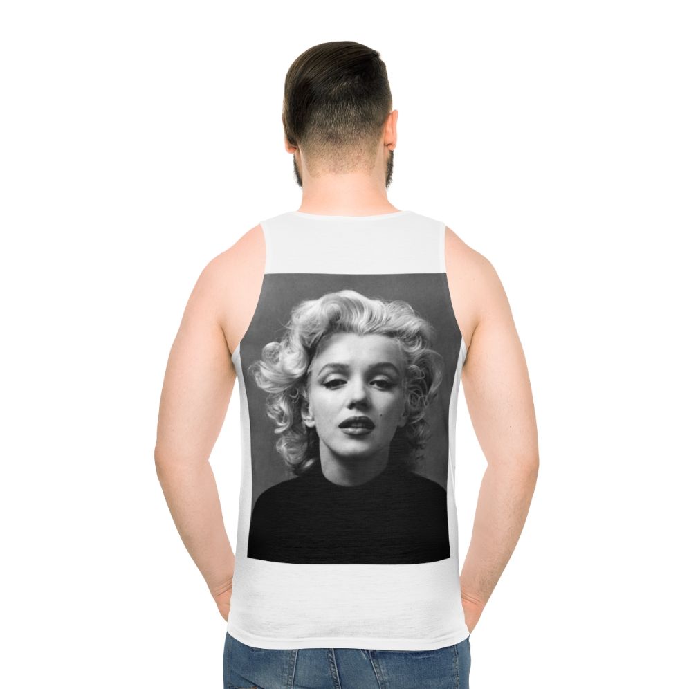 Vintage Marilyn Monroe Black and White Unisex Tank Top - men back