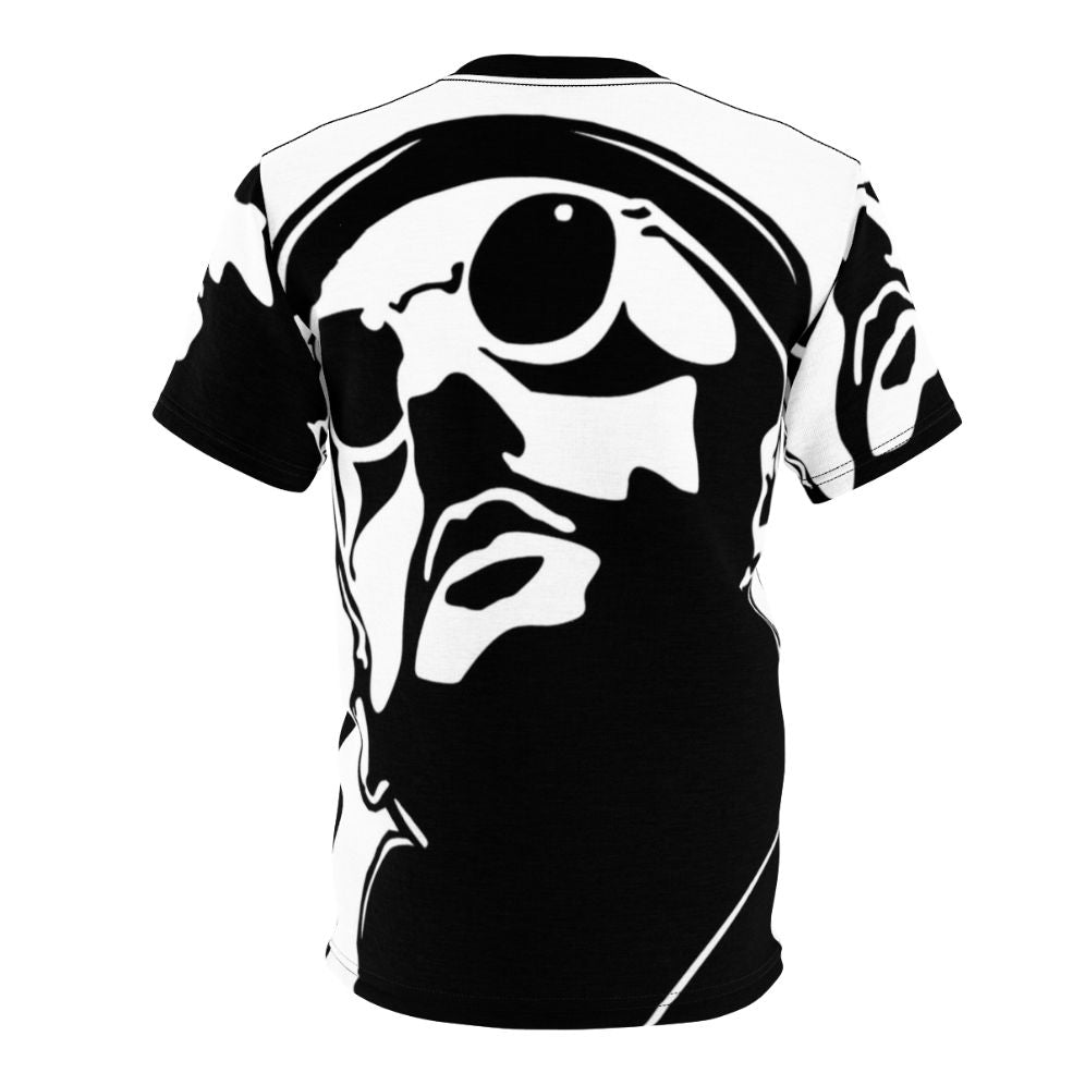 Retro-style t-shirt featuring iconic characters from the film "Leon the Professional" starring Jean Reno and Natalie Portman - Back