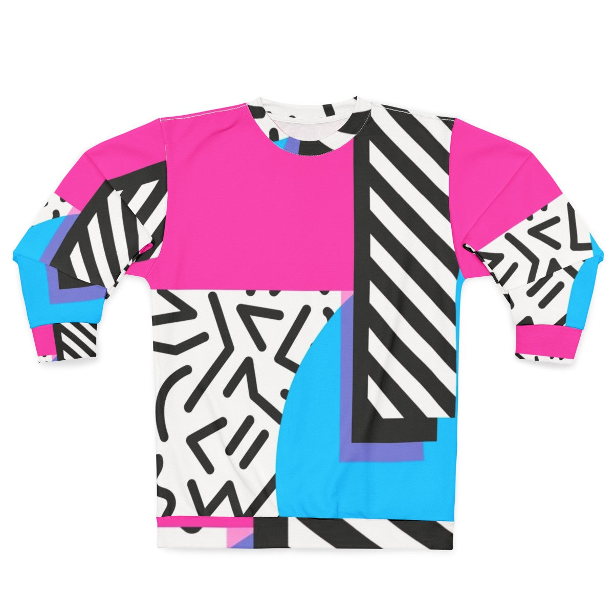 Colorful retro abstract geometric pattern sweatshirt