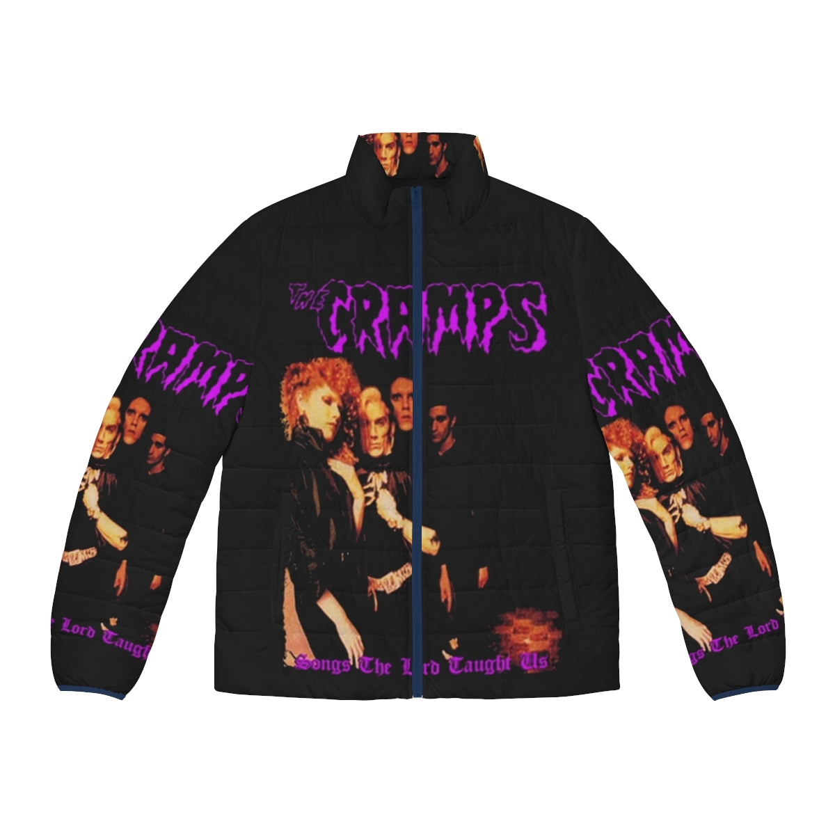 The Cramps Retro Puffer Jacket - Vintage 80s Punk Rock Band Merchandise