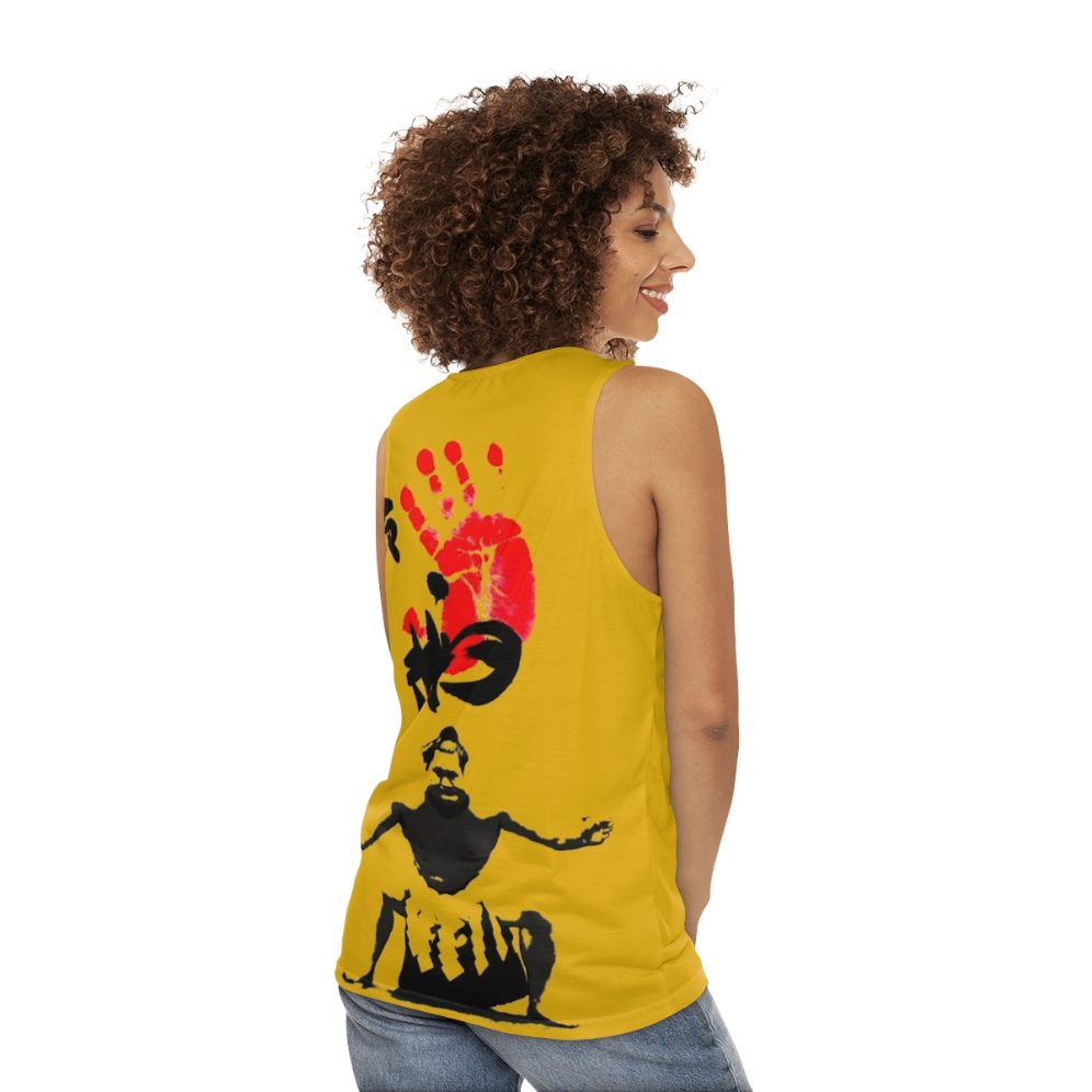 Japanese sumo wrestler unisex tank top - women back