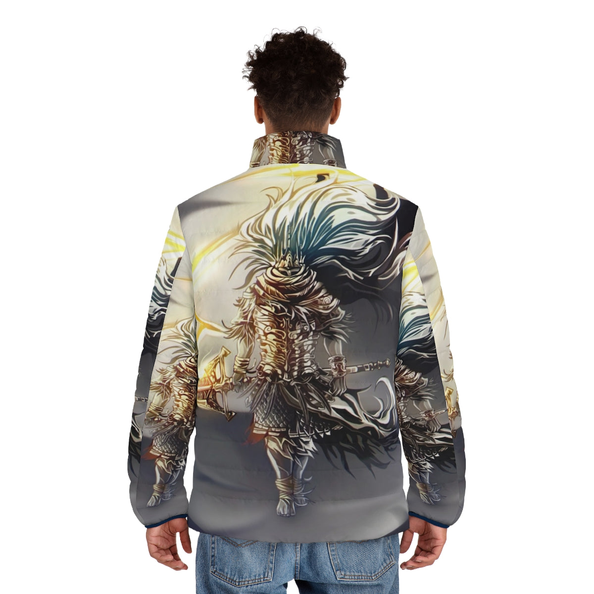 Dark Souls 3 Nameless King puffer jacket featuring a stylish design for video game fans - men back