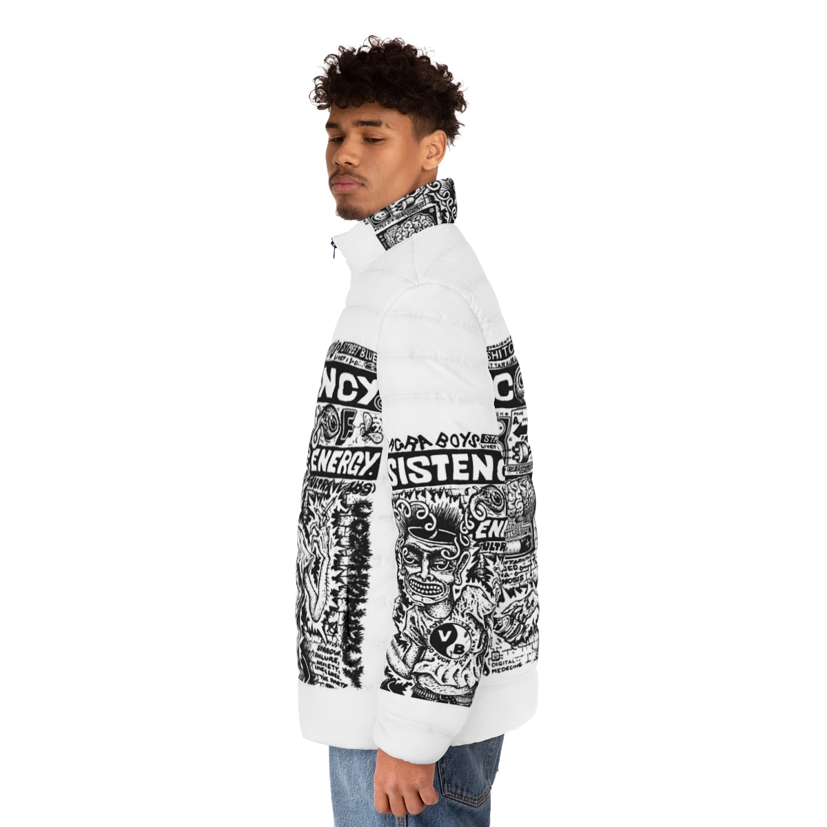 Viagra Boys Post Punk Puffer Jacket - men side left