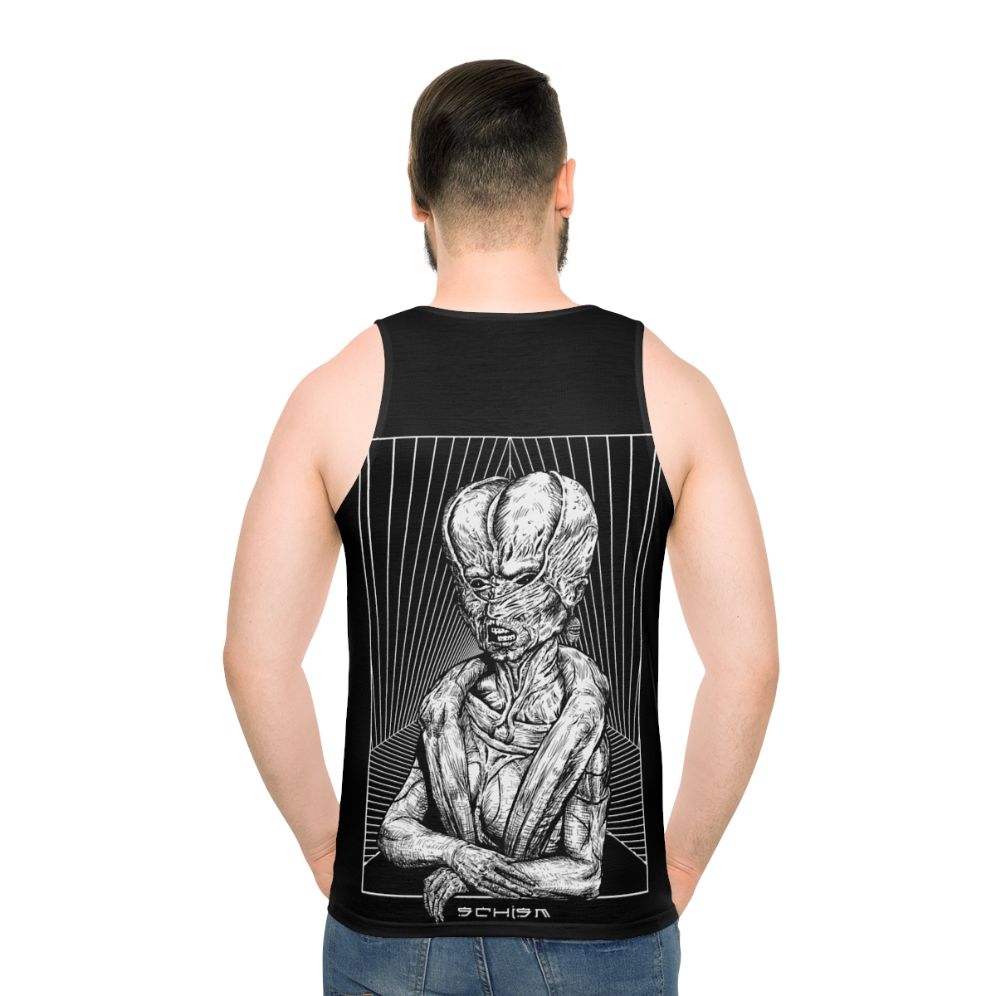 Schism Unisex Tank Top featuring dark, gothic, and occult-inspired art - men back