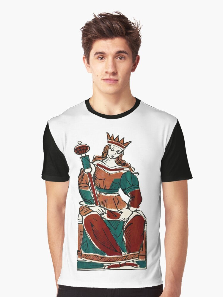 Minchiate Tarot Queen of Wands Graphic T-Shirt - Men