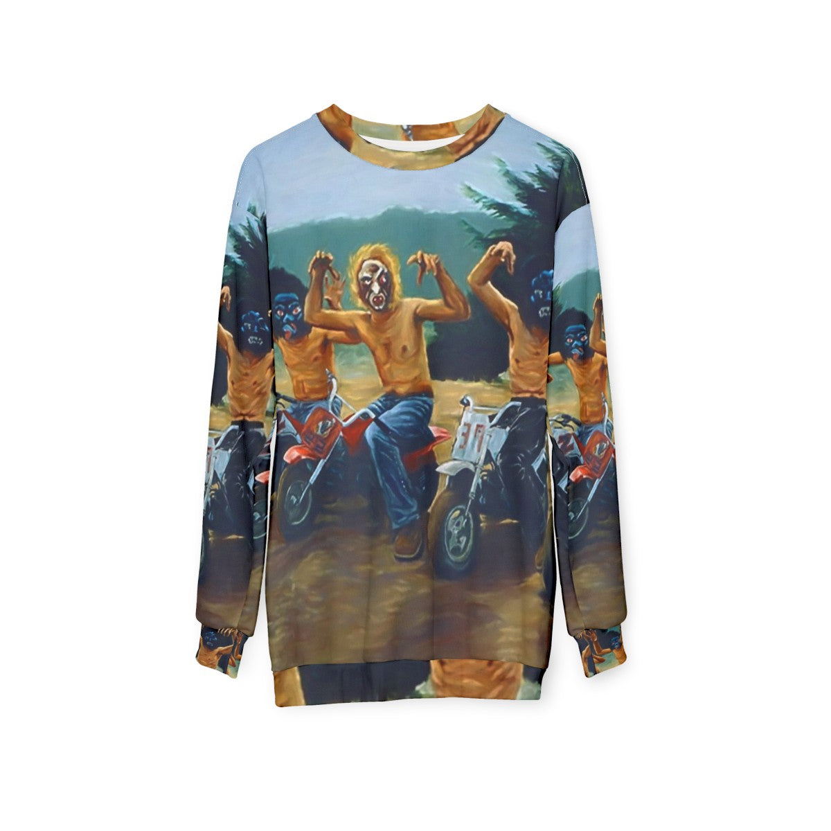 Wes Anderson's The Royal Tenenbaums painting inspired sweatshirt - hanging