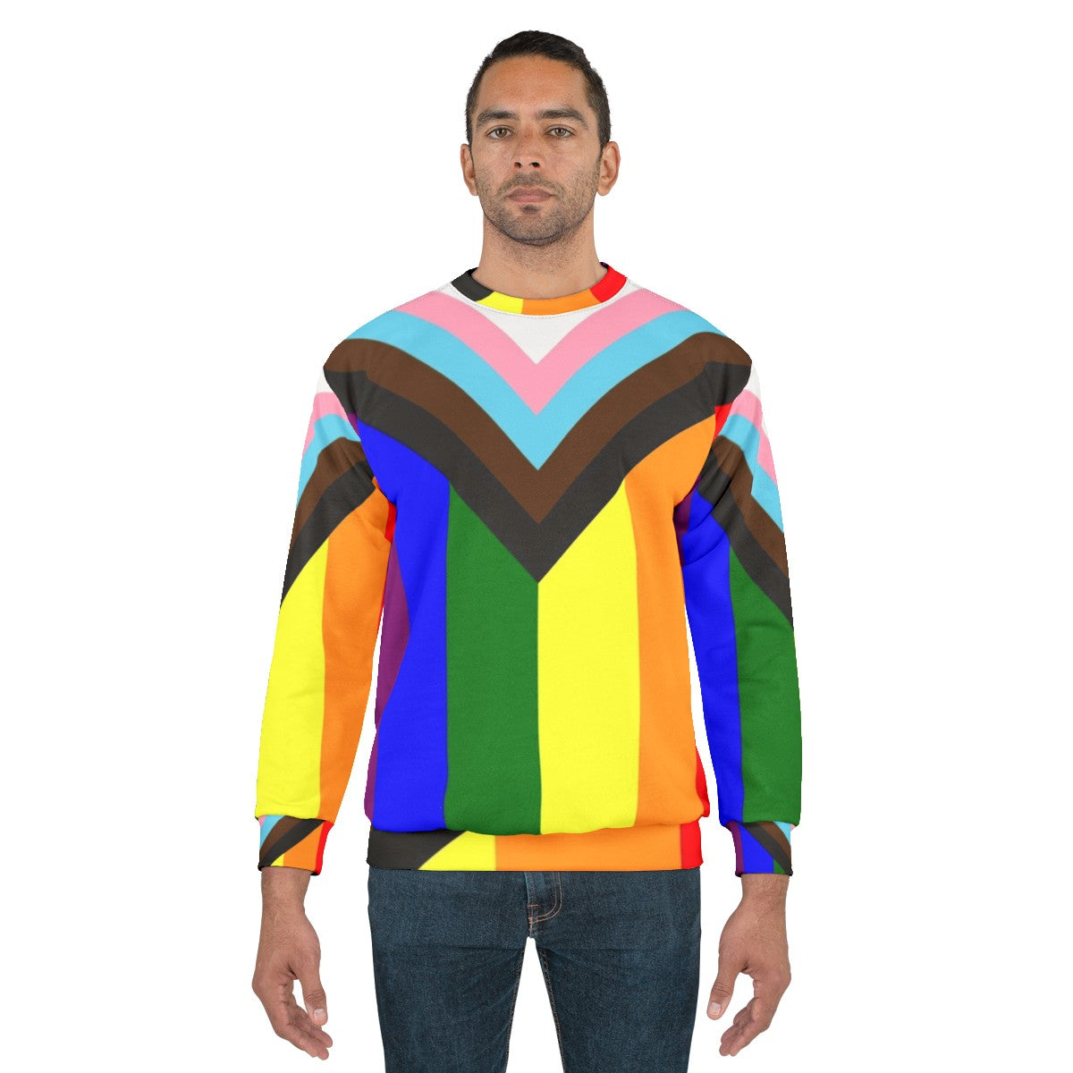 Progress Pride Flag Sweatshirt - LGBTQ+ Clothing - men