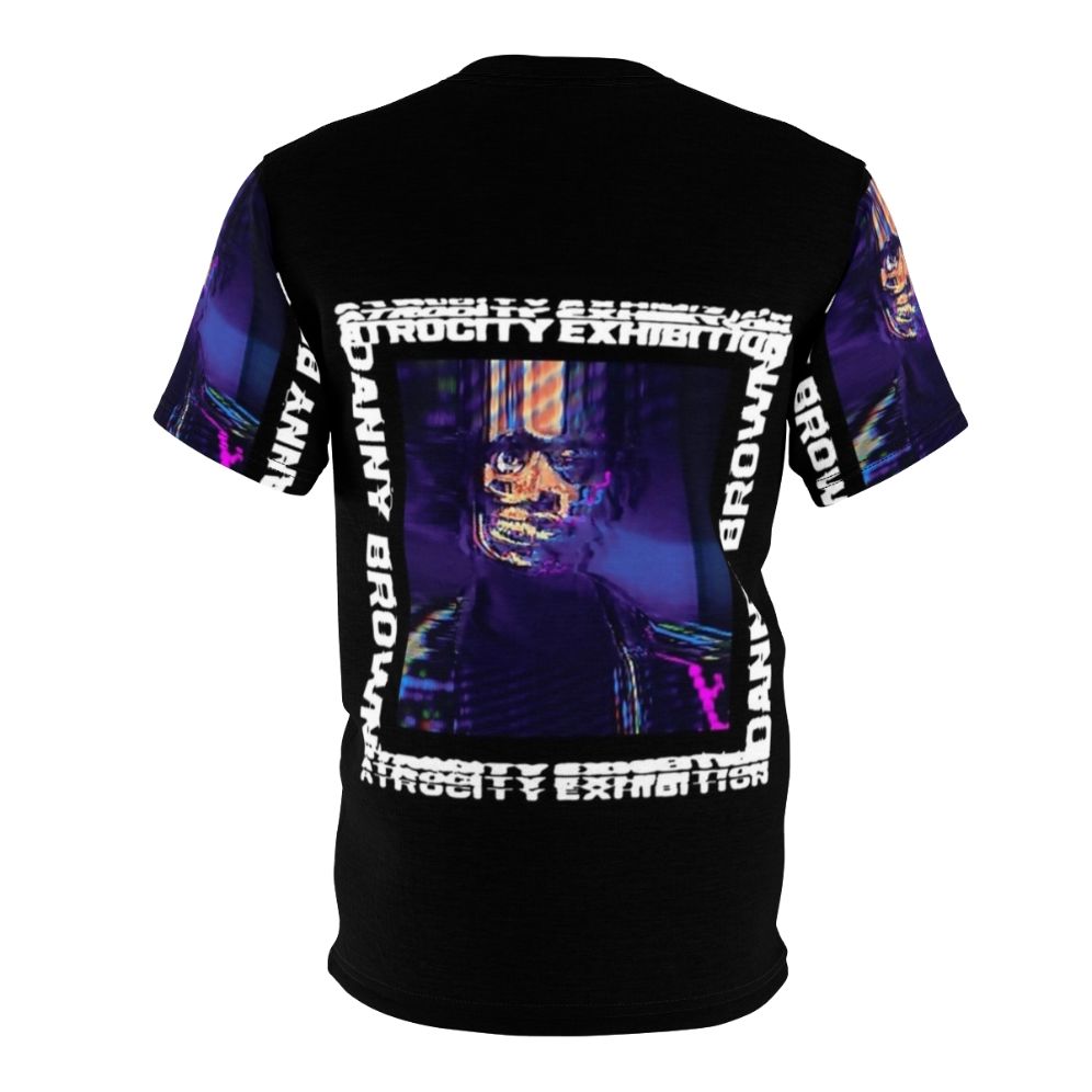 Edgy dark t-shirt with album cover art inspired by Danny Brown's 'Atrocity Exhibition' - Back