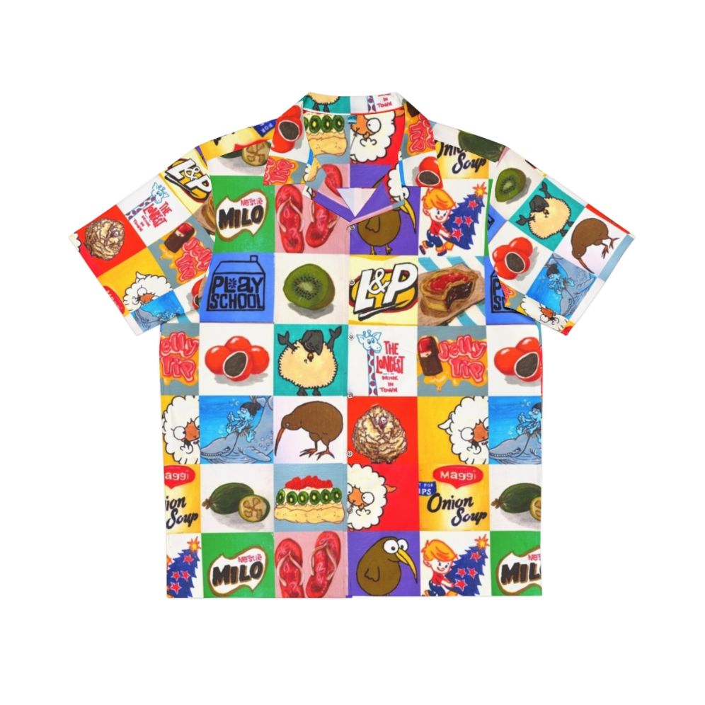 Kiwiana Hawaiian Shirt with Food and Drink Icons