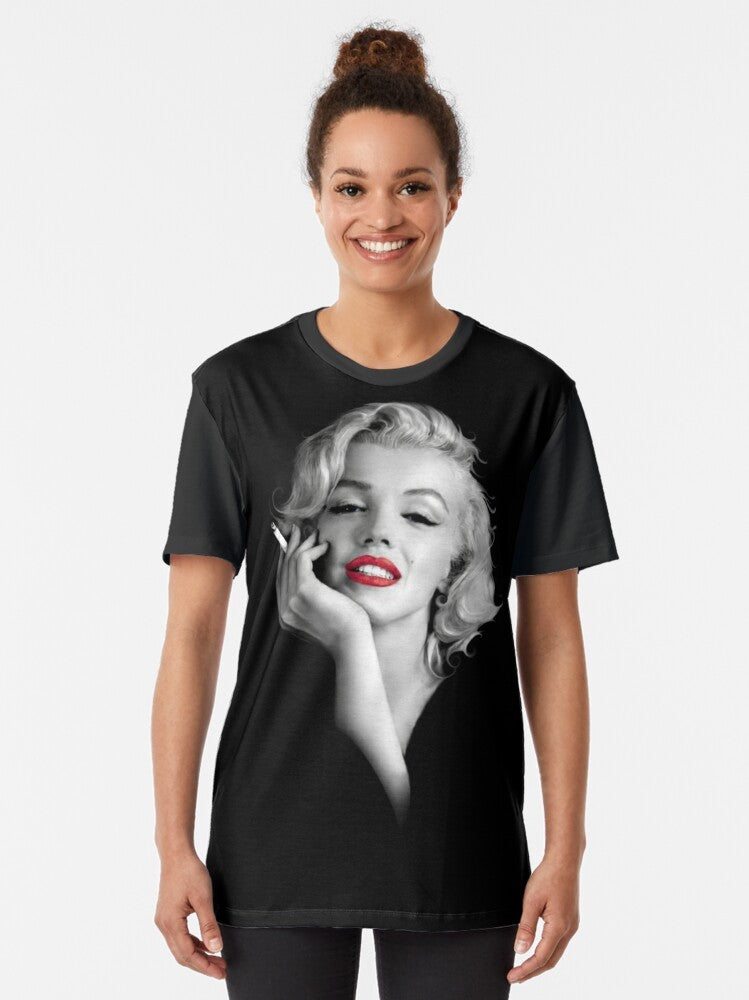 Vintage-style graphic t-shirt featuring Marilyn Monroe's iconic portrait - Women