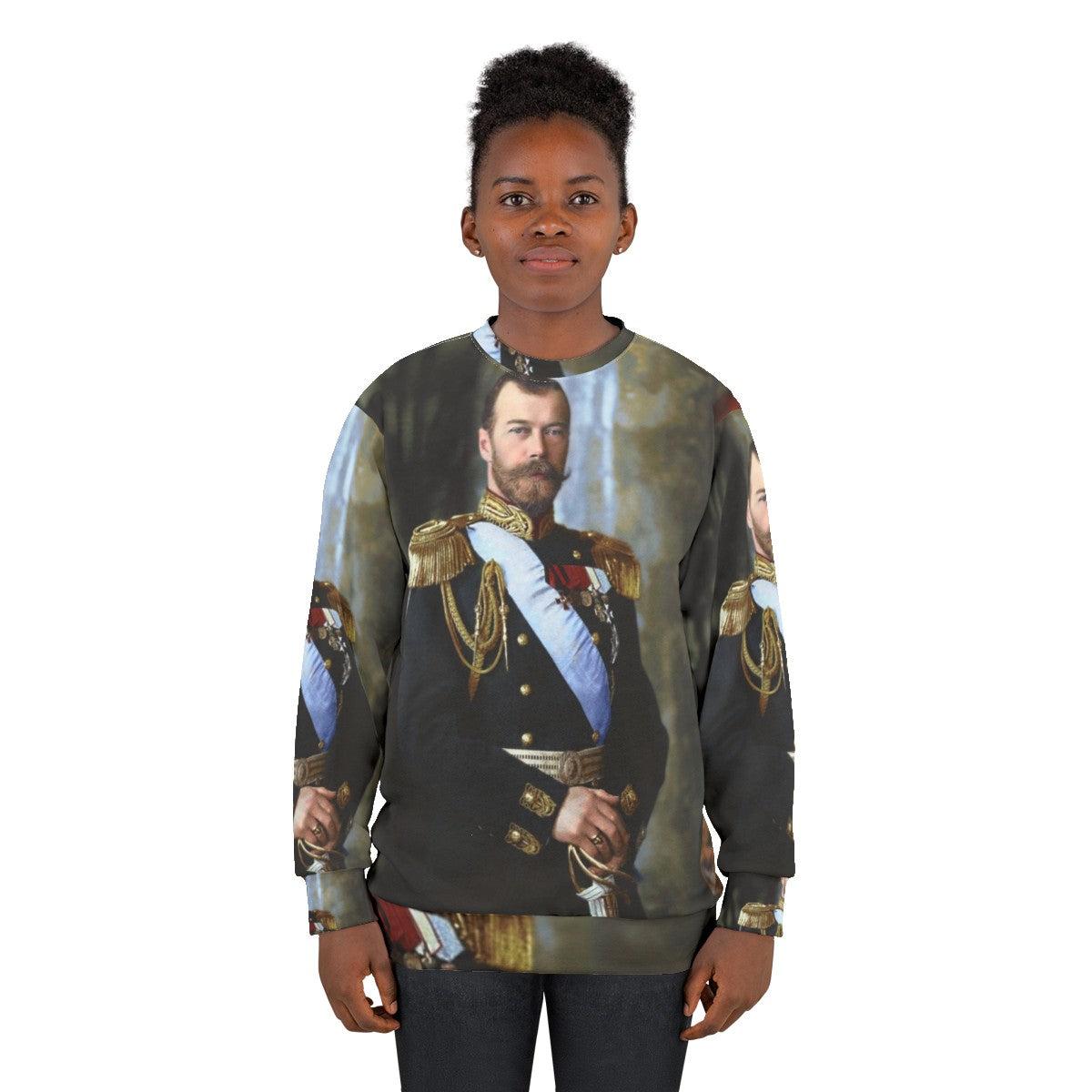 Vintage Tsar Nicholas II of Russia Portrait Sweatshirt - women