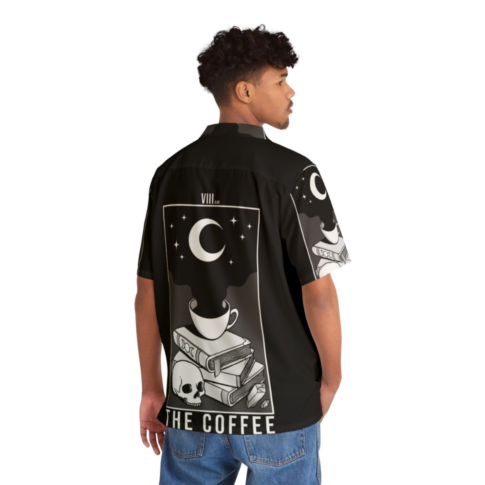 A dark and mysterious coffee-themed Hawaiian shirt with gothic and occult elements - People Back