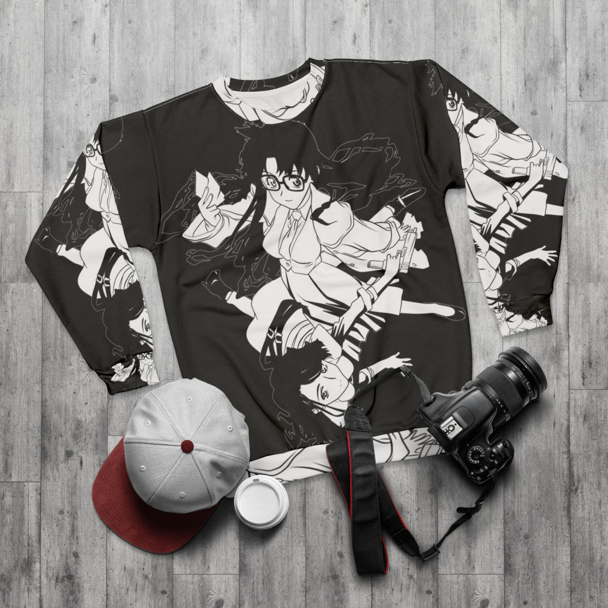 90s Retro "Read or Die" Yomiko Readman Anime Sweatshirt - flat lay