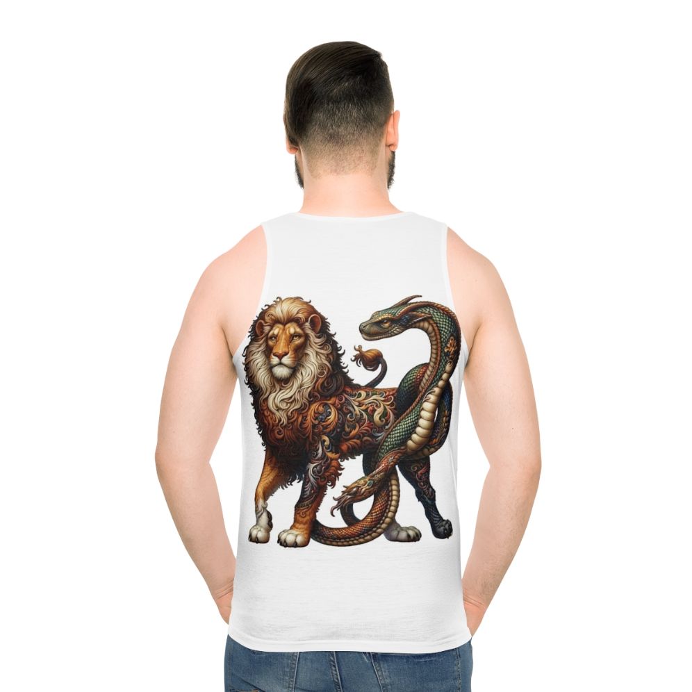 Embroidered mythical creatures unisex tank top - men back