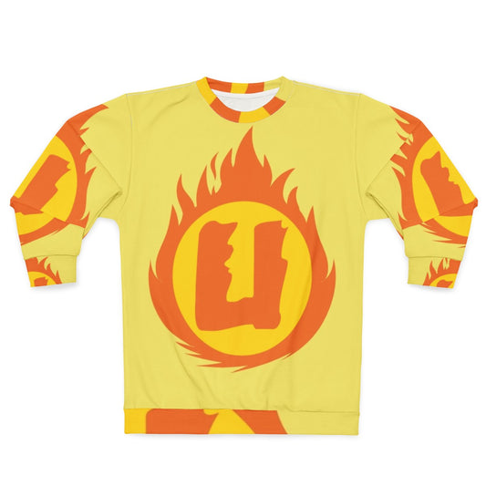 Superhero Letter U Fire Insignia Sweatshirt