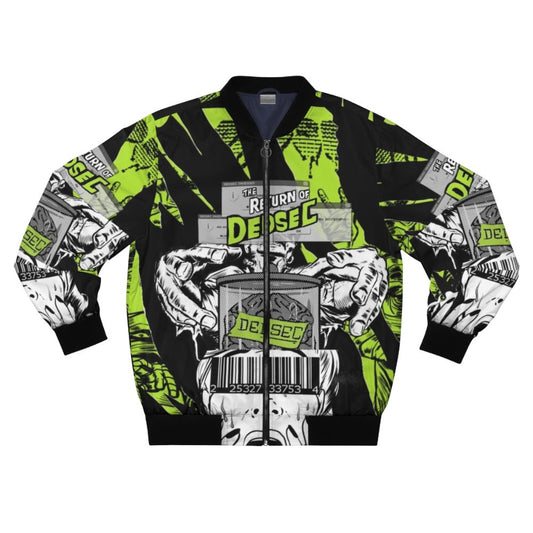 Dedsec-inspired pop art design bomber jacket for video game enthusiasts