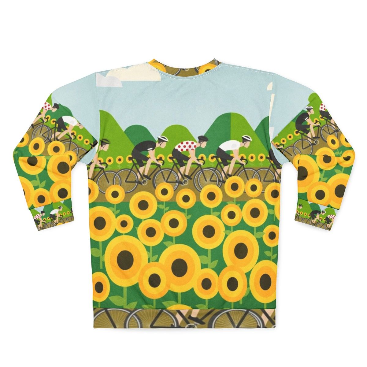 Cycling Sweatshirt with Le Tour de France Inspired Design - Back