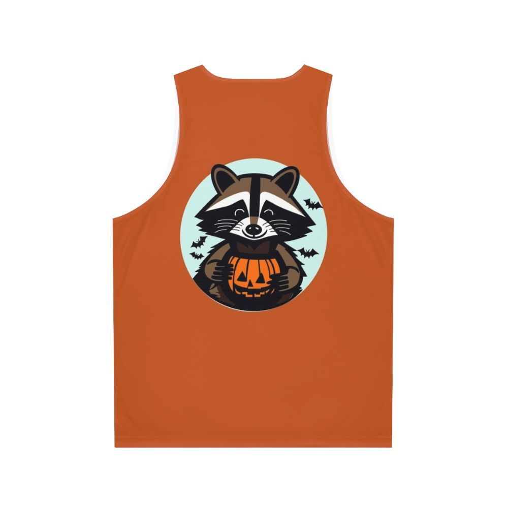 Trick Or Trash Raccoon Unisex Halloween Tank Top - Back