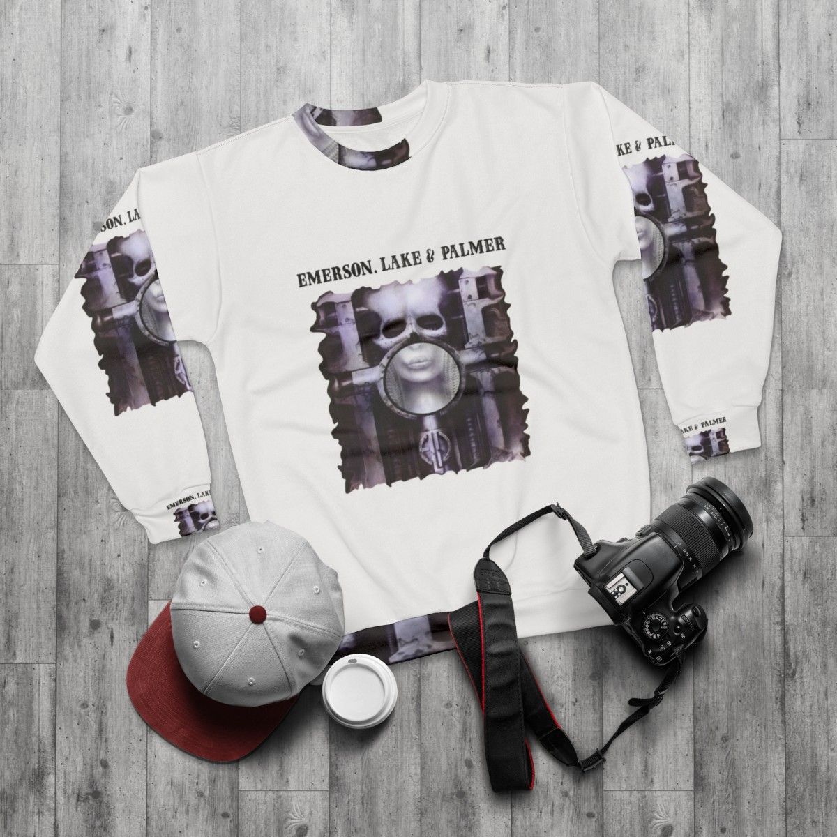 Emerson Lake & Palmer 'Tarkus' Prog Rock Sweatshirt - flat lay