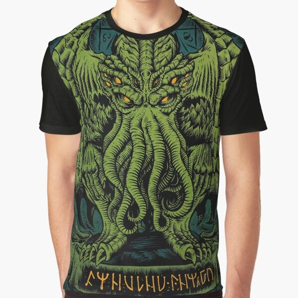 Graphic t-shirt featuring the Cthulhu, the cosmic horror from H.P. Lovecraft's "Call of Cthulhu"