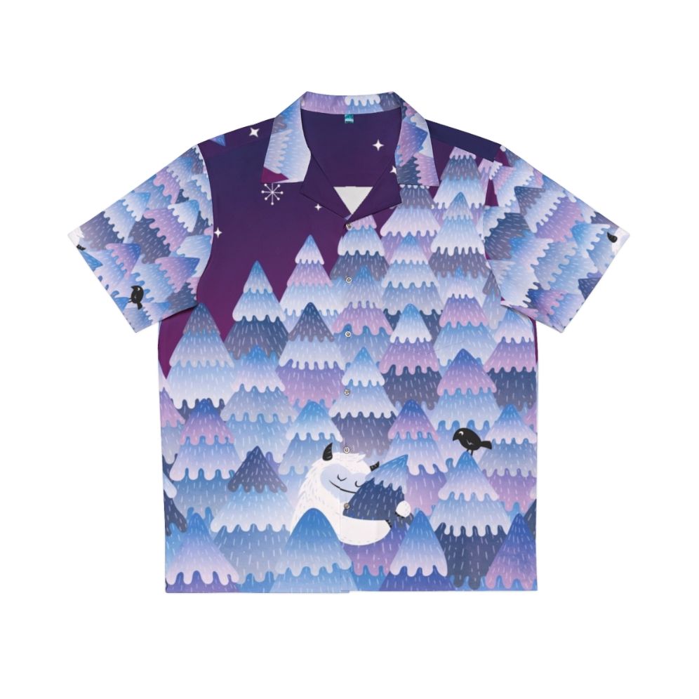 Tree Hugger Night Version Hawaiian Shirt with Forest Creature Design