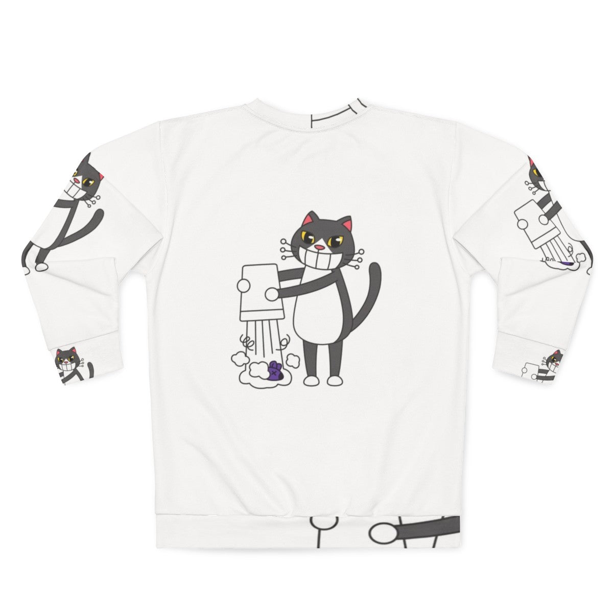 Cats Hobbies Sweatshirt featuring an adorable design of cats engaged in various hobbies - Back