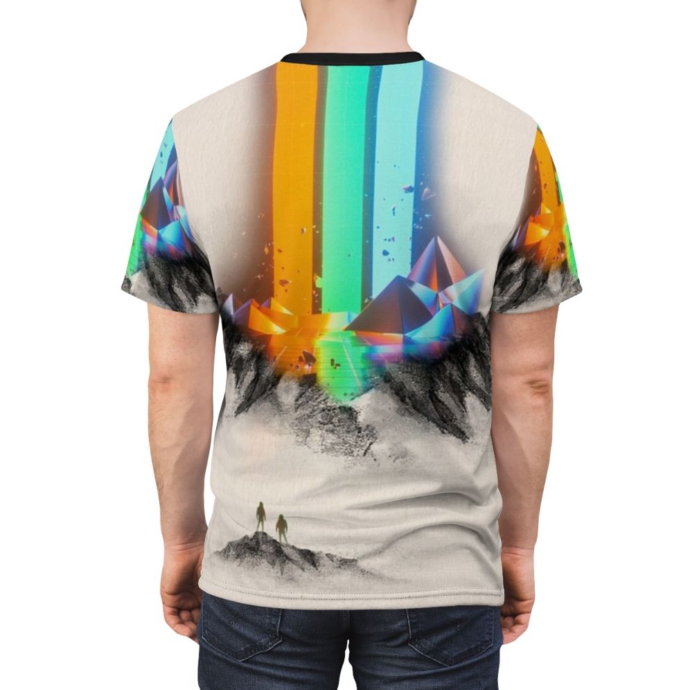 Imagine Dragons-inspired t-shirt design featuring a cool night visions and smoke and mirrors motif. - men back