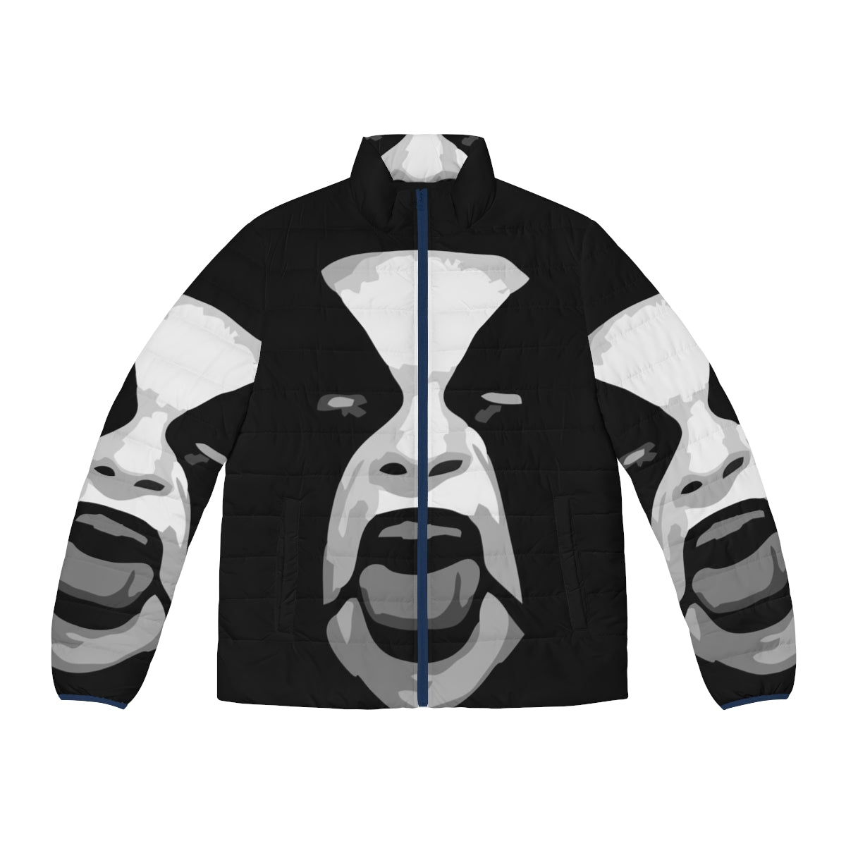 Abbath Black Metal Puffer Jacket with Corpse Paint Design