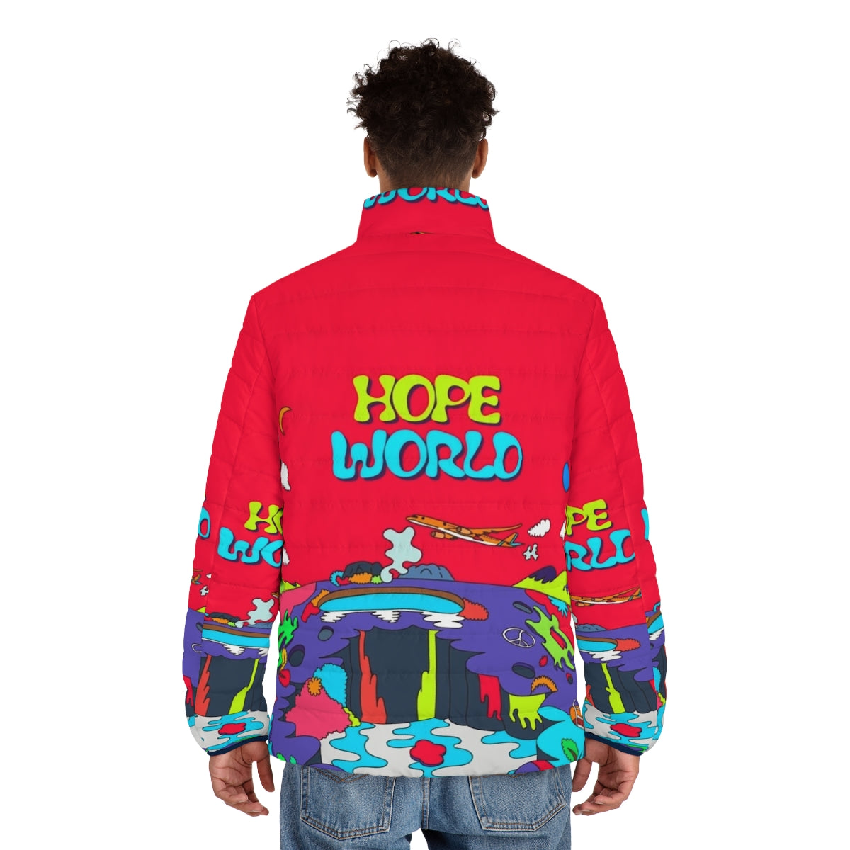 Hope World Puffer Jacket - J-Hope BTS Inspired Outerwear - men back