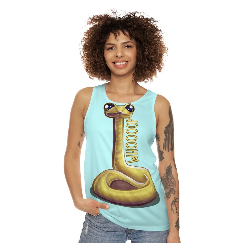 Whooping snake unisex tank top - women