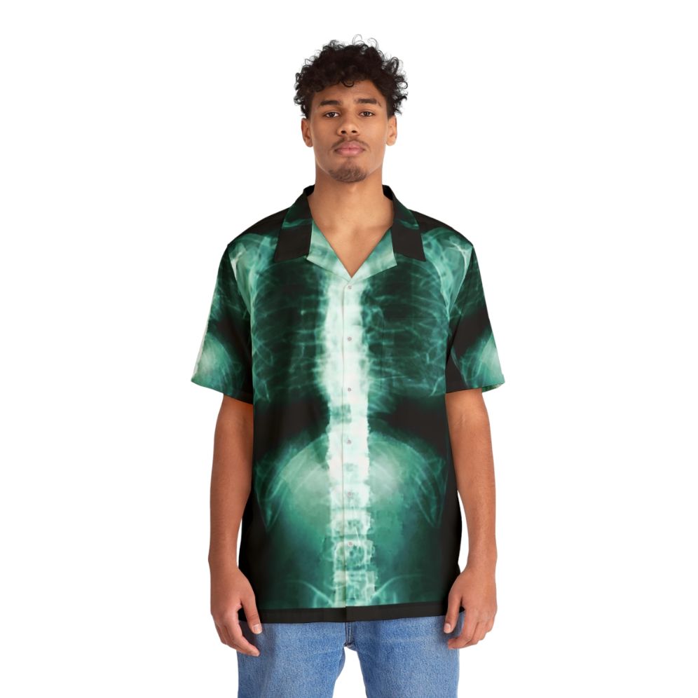 X-ray Hawaiian shirt featuring human anatomy and marine life - People Front