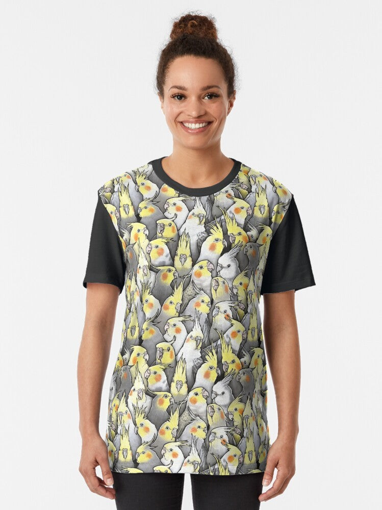 Cute cockatiel bird graphic design on a t-shirt - Women