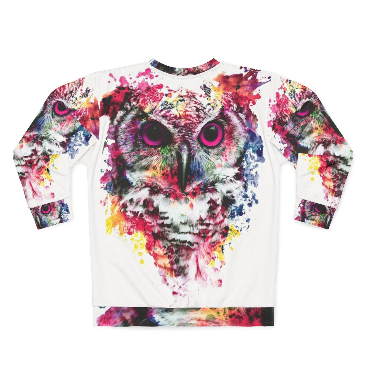 Colorful abstract owl sweatshirt - Back