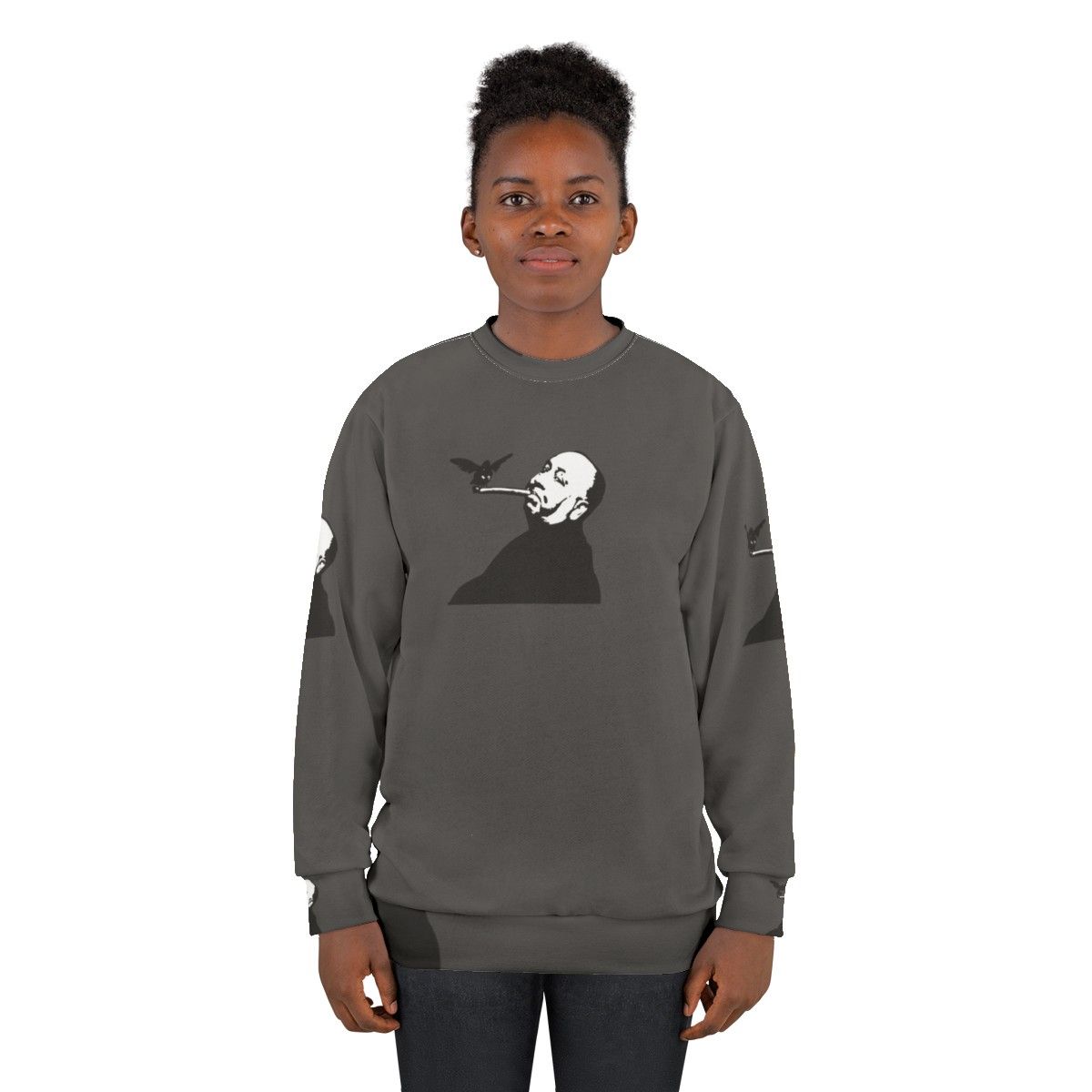 Alfred Hitchcock Birds and Cigar Graphic Sweatshirt - women