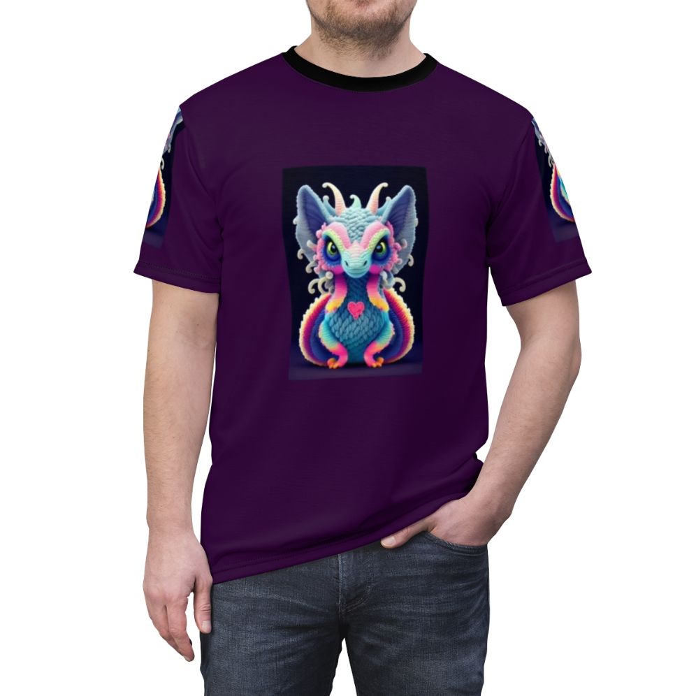 Fantasy art t-shirt featuring a majestic, intricate, and vibrant mythical creature design - men front