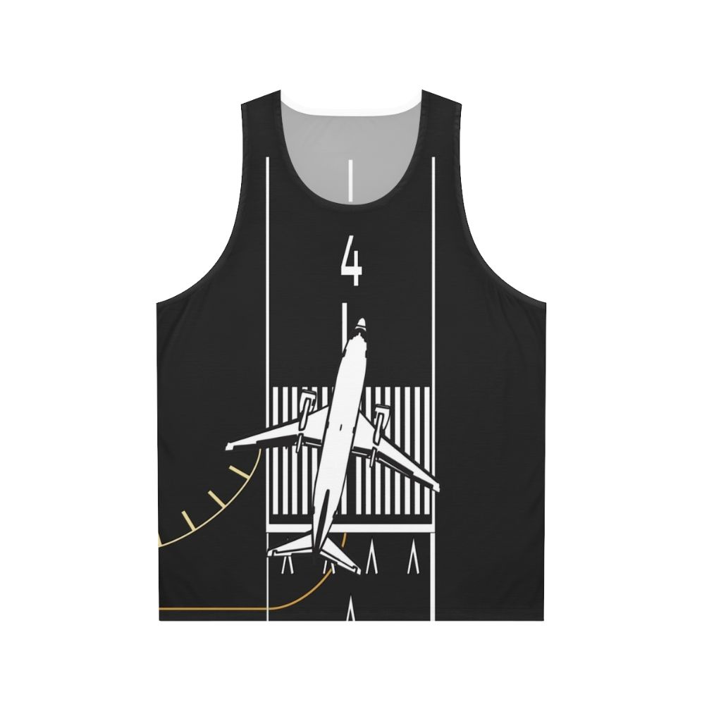 Runway 4 Left Unisex Aviation Tank Top