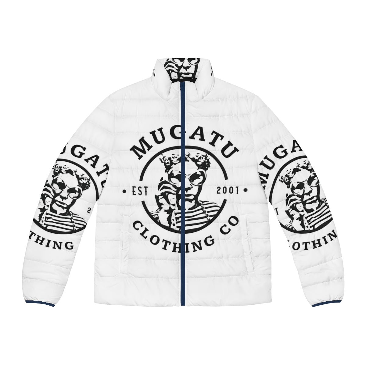 Mugatu Clothing Company Puffer Jacket featuring Zoolander-inspired comedy fashion design