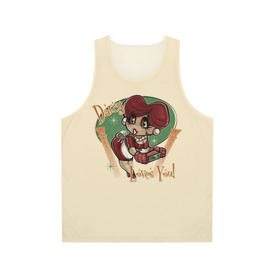 Unisex tank top with heart design in retro style