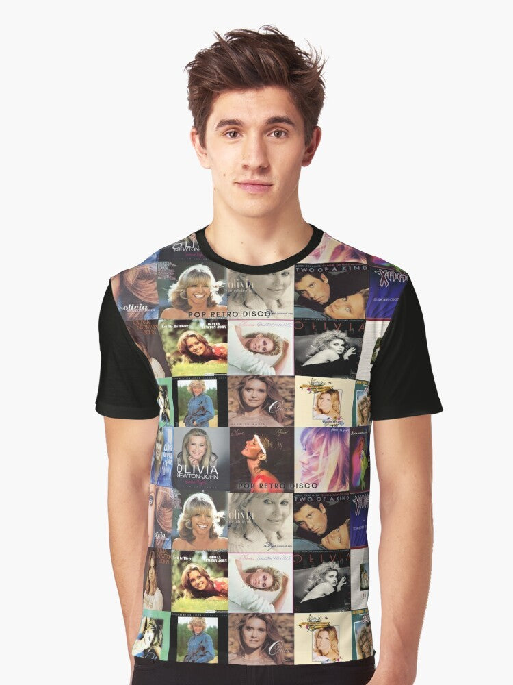 Olivia Newton-John album collage graphic design t-shirt - Men