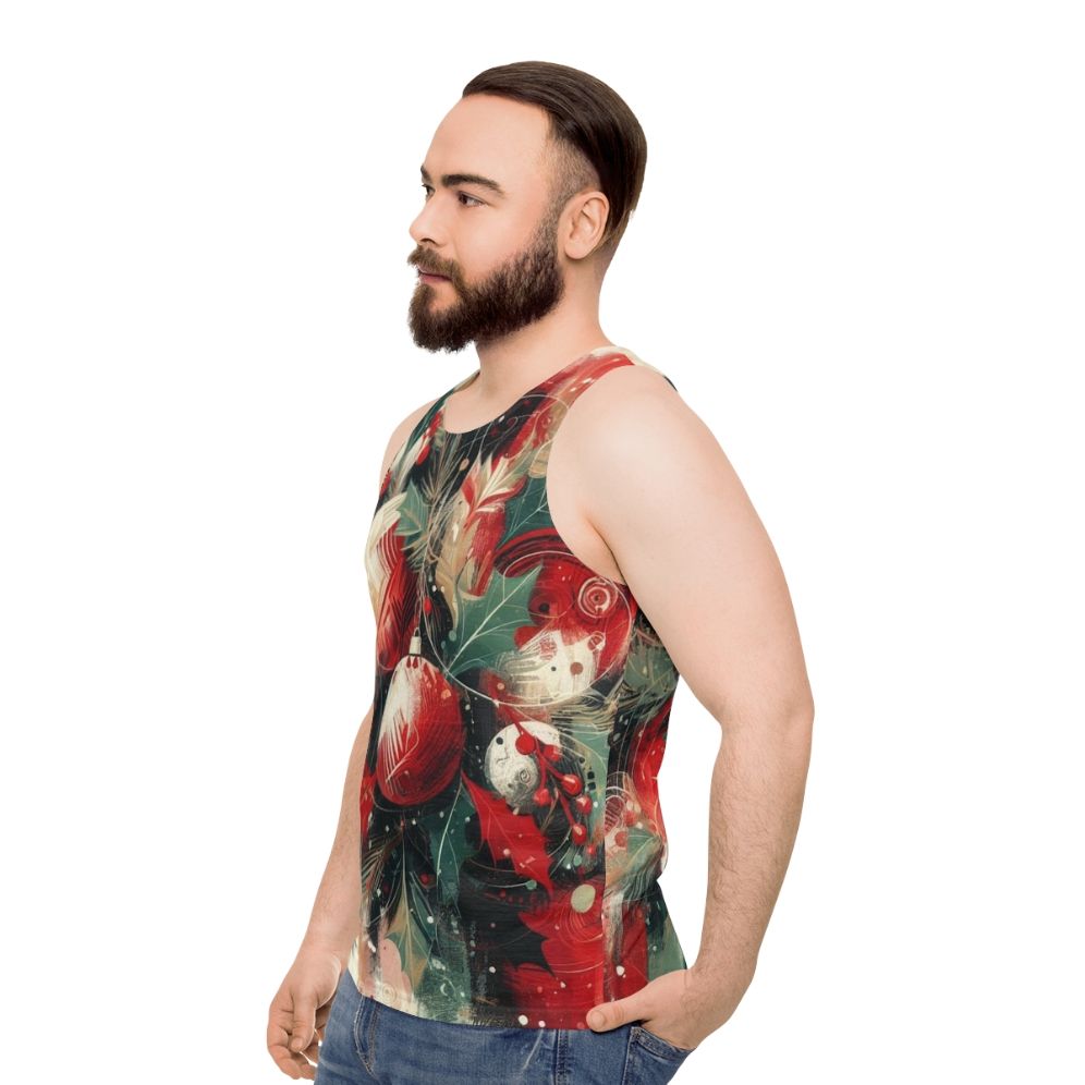 Unisex tank top with Christmas decorations design - men side