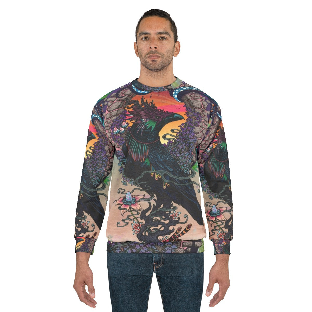 Mystical Oracle Sweatshirt with Psychedelic Occult Design - men