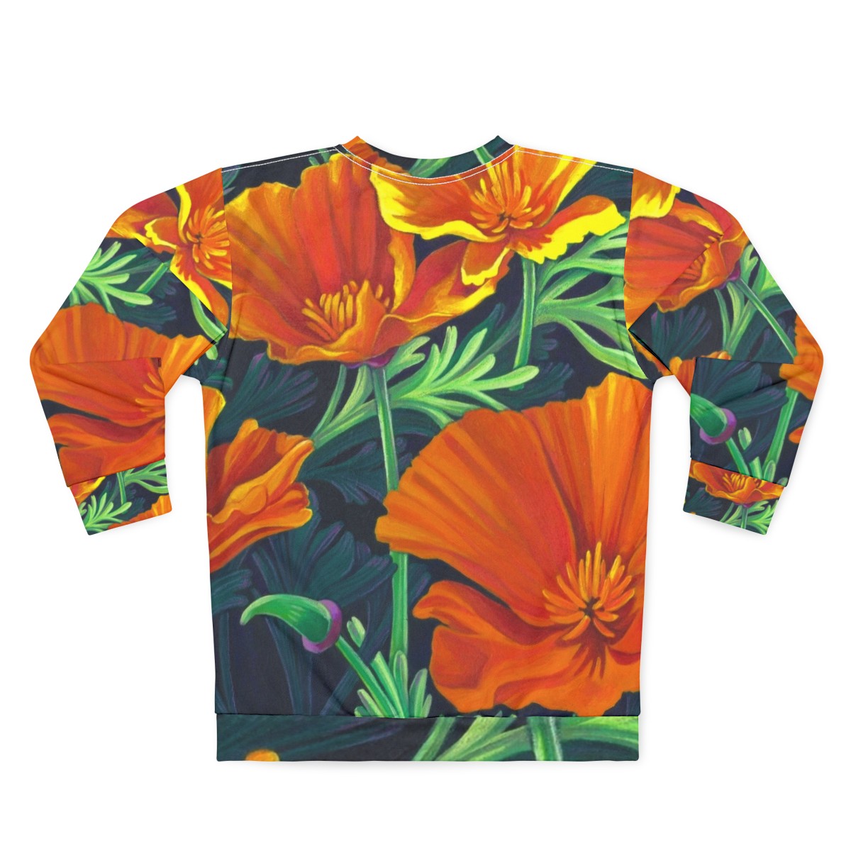 California poppies floral sweatshirt - Back