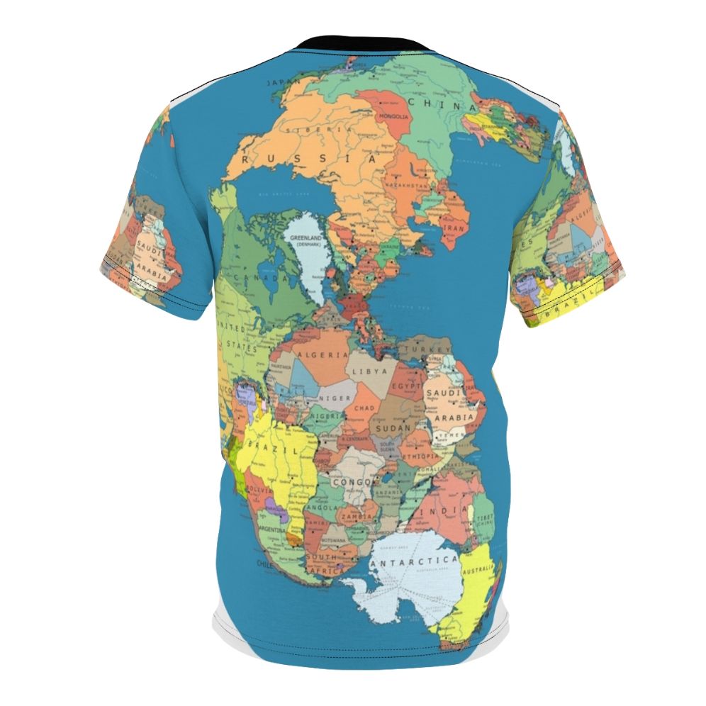 T-shirt design featuring a map of the Pangaea supercontinent - Back