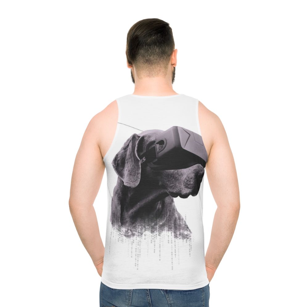 virtual reality dog unisex tank top - men back