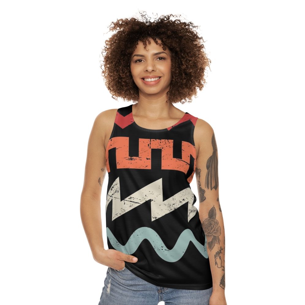 Retro synth waveforms unisex tank top - women